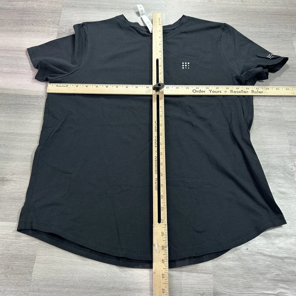 NEW Lululemon Shirt Womens 12 XL Black Crew Stretch LW3EYDS